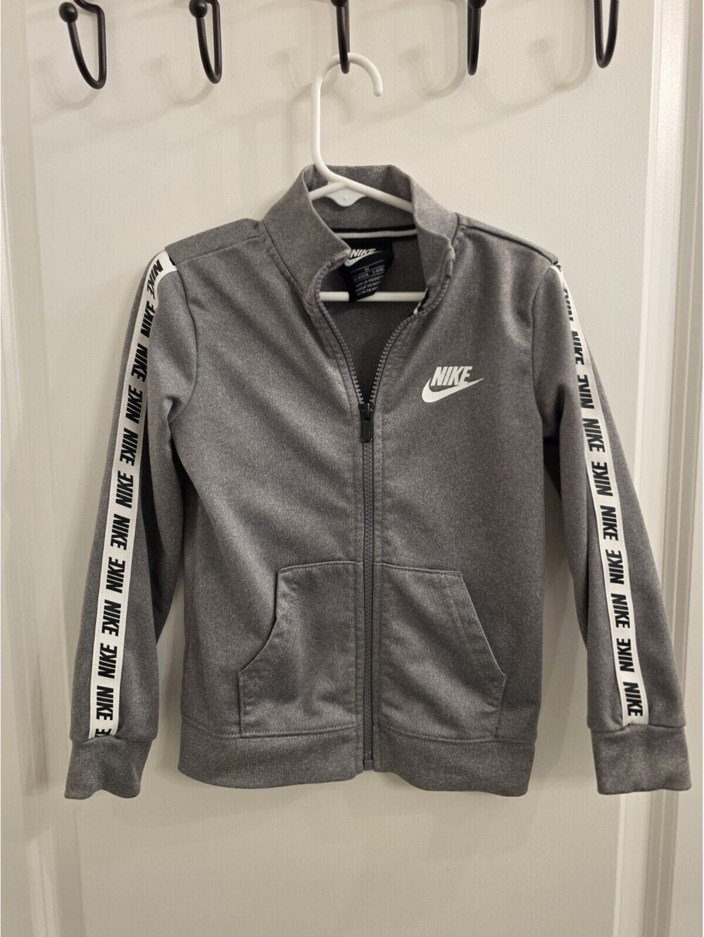 Nike Boys Jacket Size 4T Gray White Full Zip